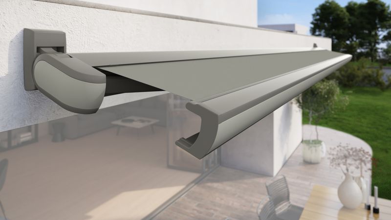 Cassette awning markilux MX-3 "special architecture edition", color agate gray.